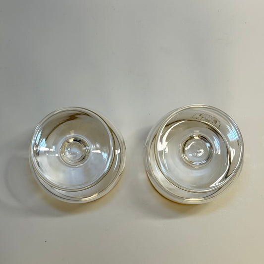 Brøndby IF souvenirglas på fod med guldkant – vintage