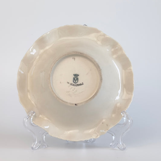 Antik tysk porcelænsskål fra Von Schierholz Dresden-stil ca 1907-1927