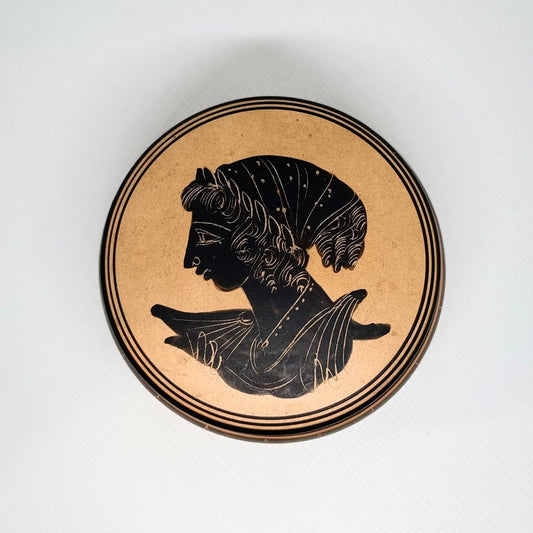 Græsk-inspireret keramiklågkrukke – arkæologisk reproduktion