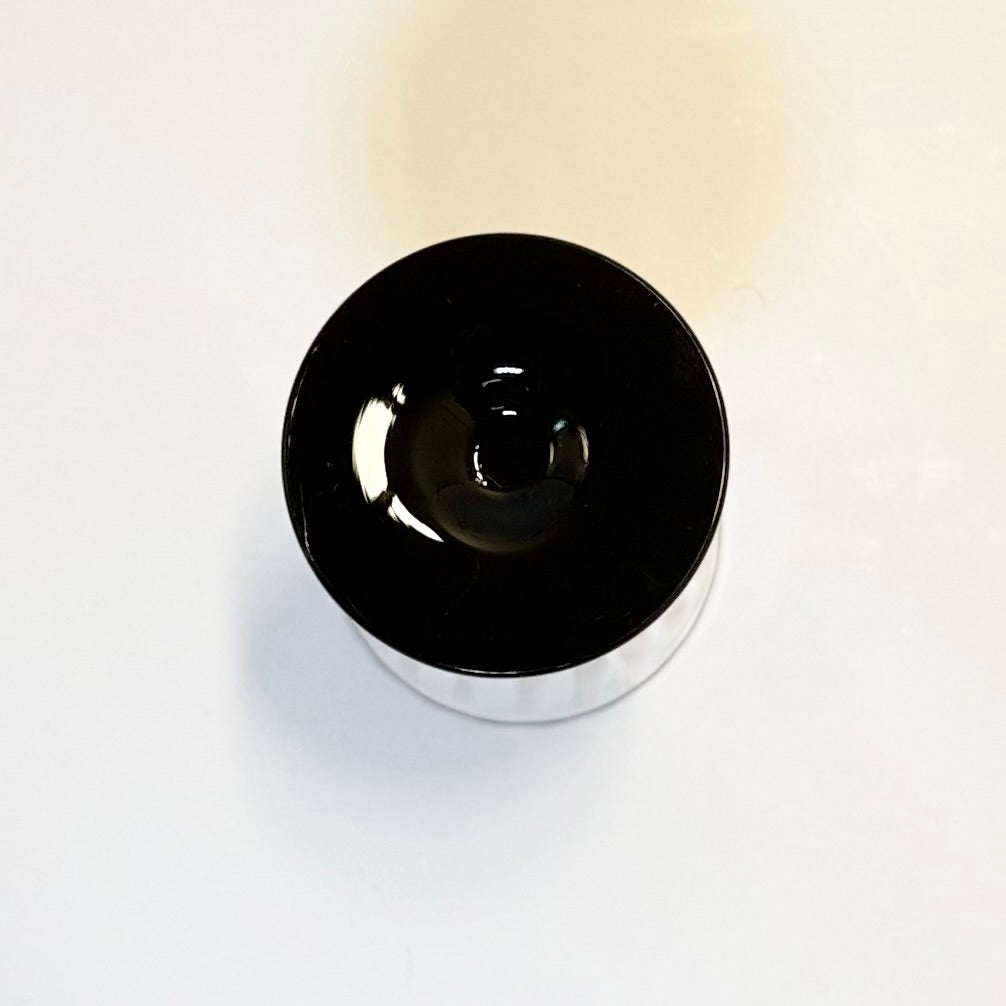 Holmegaards Klintholm med optiske striber og sort stilk og fod, portvinsglas