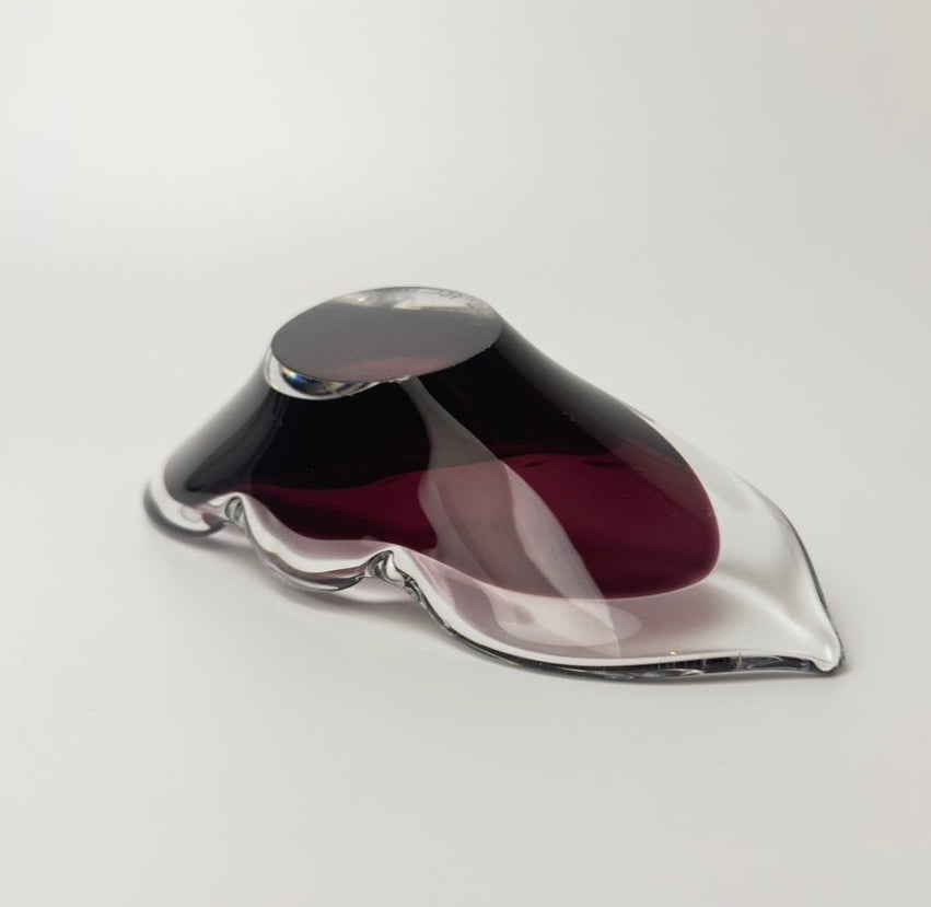 Åfors kunstglas skål model 1739 “Lila” svensk glasdesign 1960-70’erne