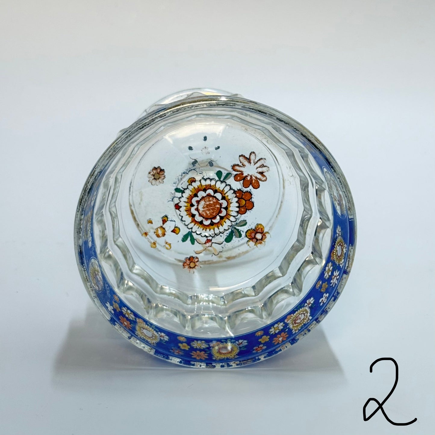 VARIANT 2 - Italiensk champagne/dessertskål på fod i emaljemalet glas – 1960’erne