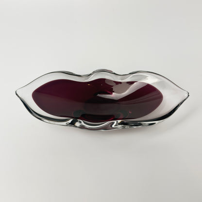Åfors kunstglas skål model 1739 “Lila” svensk glasdesign 1960-70’erne