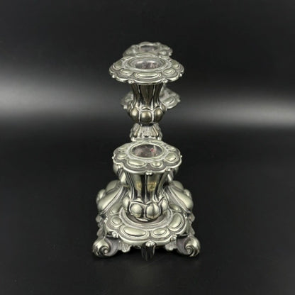 Antik Hans Jensen & Co. 3-armet kandelaber i EPNS – dansk vintage lysestage ca. 1920-1940