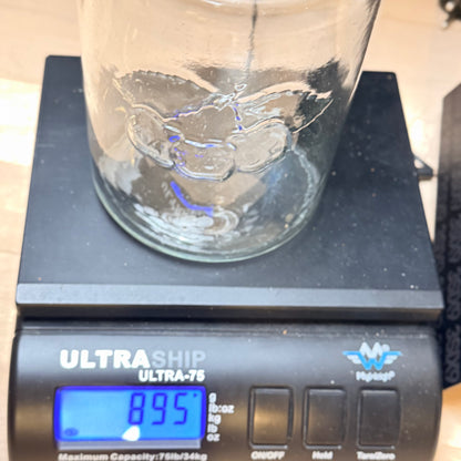 Kastrup Glasværk henkogningsglas 18,5 cm – gammelt sylteglas med glaslåg