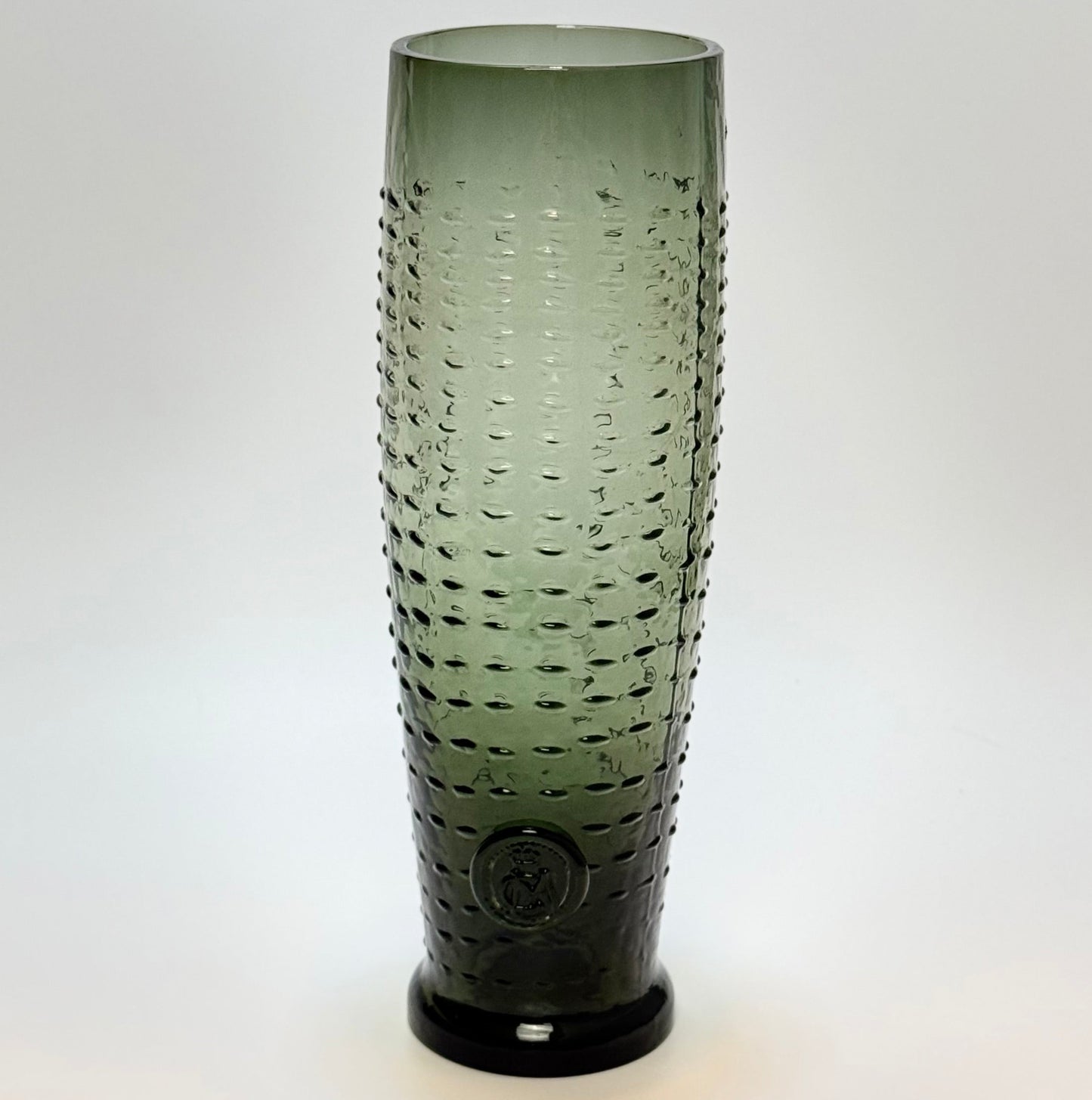 Reijmyre, Hertig Carl, beer glass, Swedish glass, vintage glass, mid century, Scandinavian design, hand blown glass, textured glass, green glass
