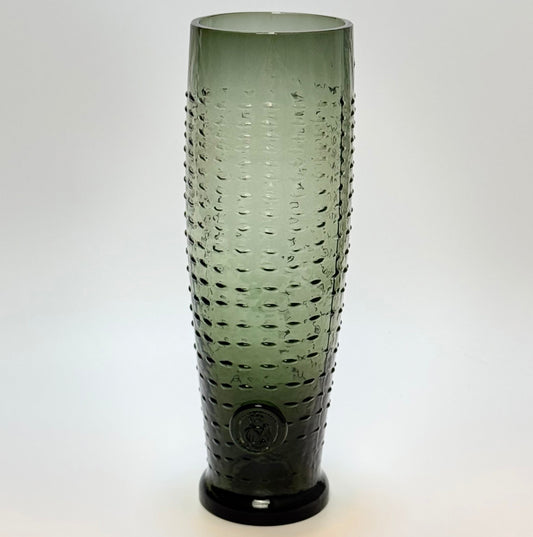 Reijmyre, Hertig Carl, beer glass, Swedish glass, vintage glass, mid century, Scandinavian design, hand blown glass, textured glass, green glass