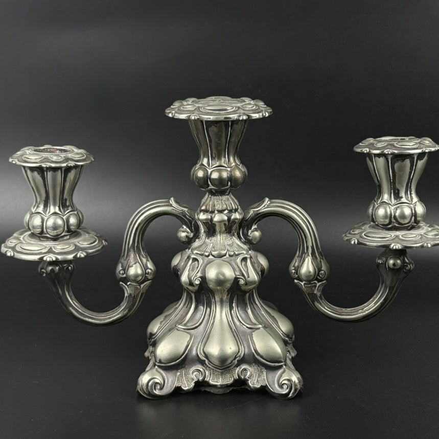 Antik Hans Jensen & Co. 3-armet kandelaber i EPNS – dansk vintage lysestage ca. 1920-1940