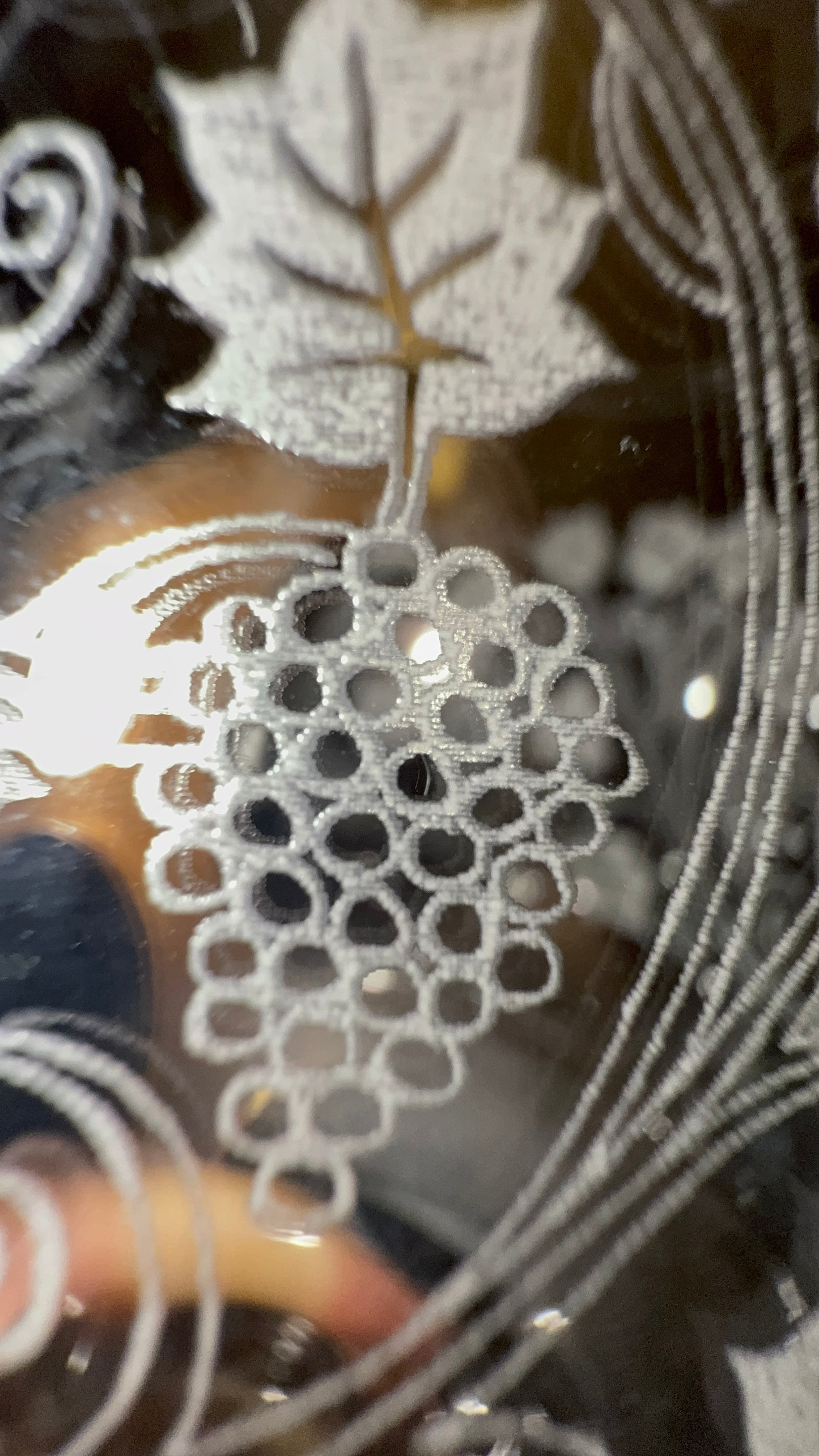 Beautiful large Bacchus glasses - Acid-etched Bacchus decoration, circa mid-20th century