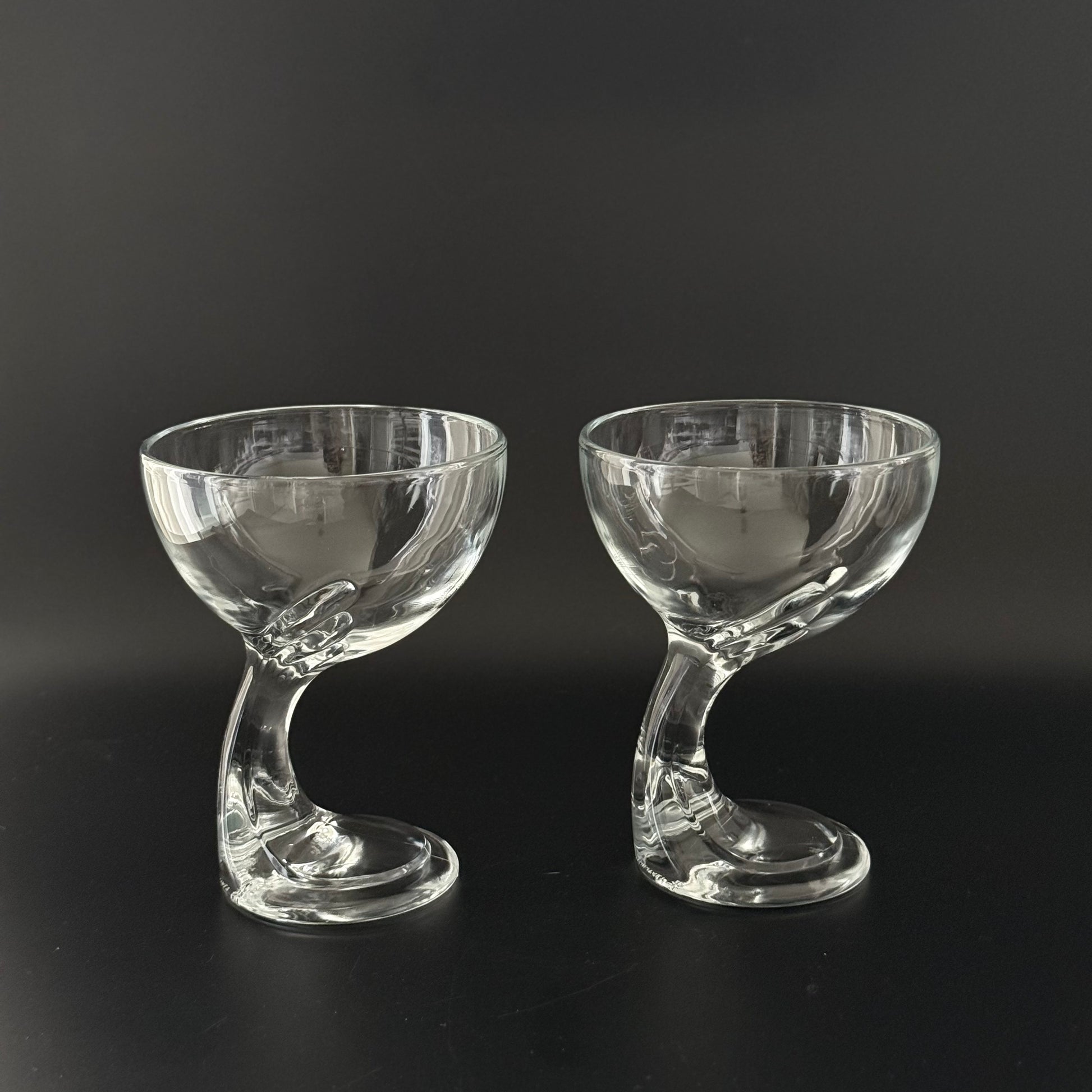 Italienske designglas med snoet stilk – sæt med 2