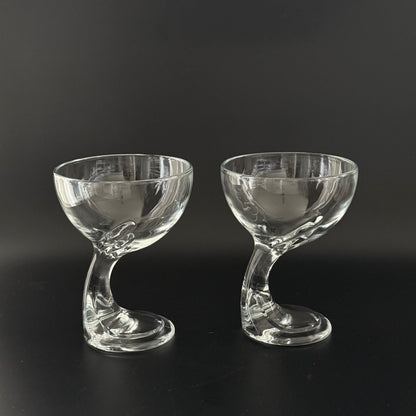 Italienske designglas med snoet stilk – sæt med 2