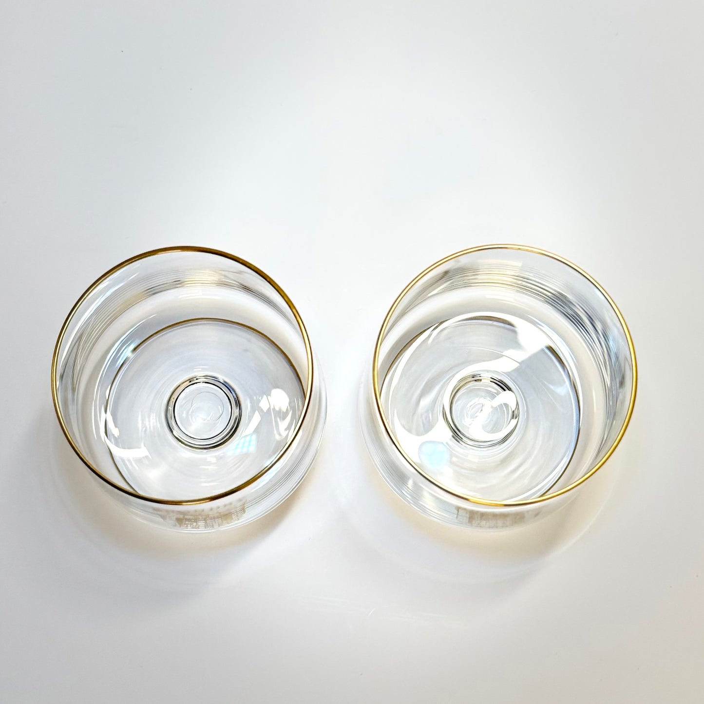 Brøndby IF souvenirglas på fod med guldkant – vintage 