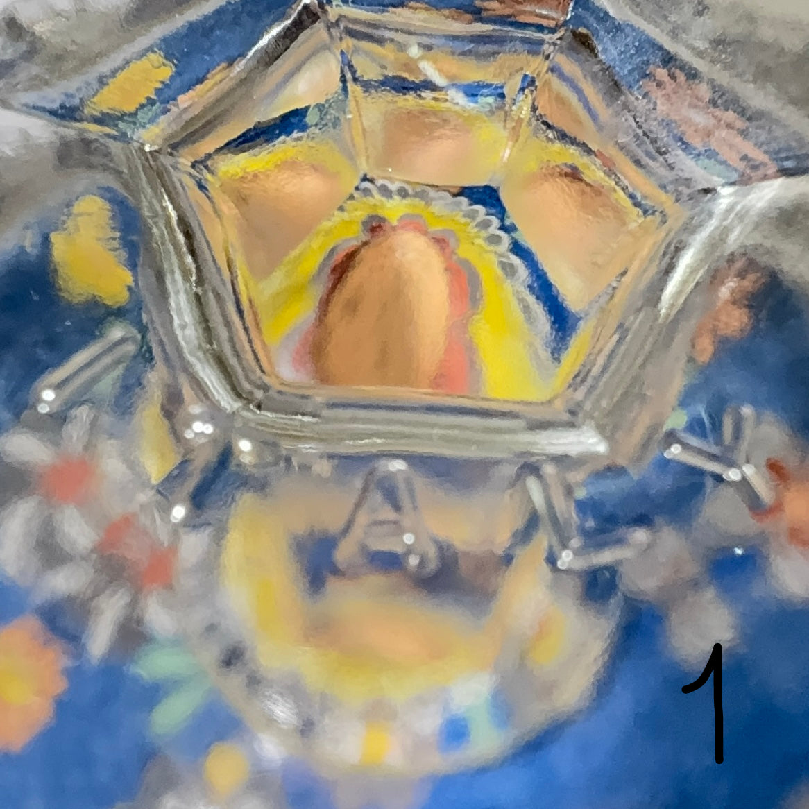 VARIANT 1 - Italiensk champagne/dessertskål på fod i emaljemalet glas – 1960’erne