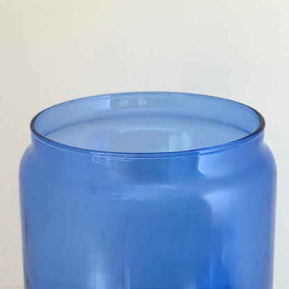 Opbevaringskrukke i koboltblåt glas med låg