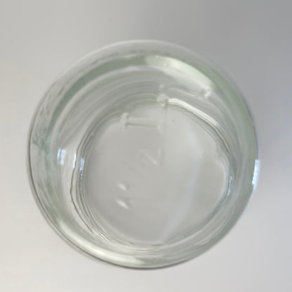 Kastrup Glasværk henkogningsglas 18,5 cm – gammelt sylteglas med glaslåg