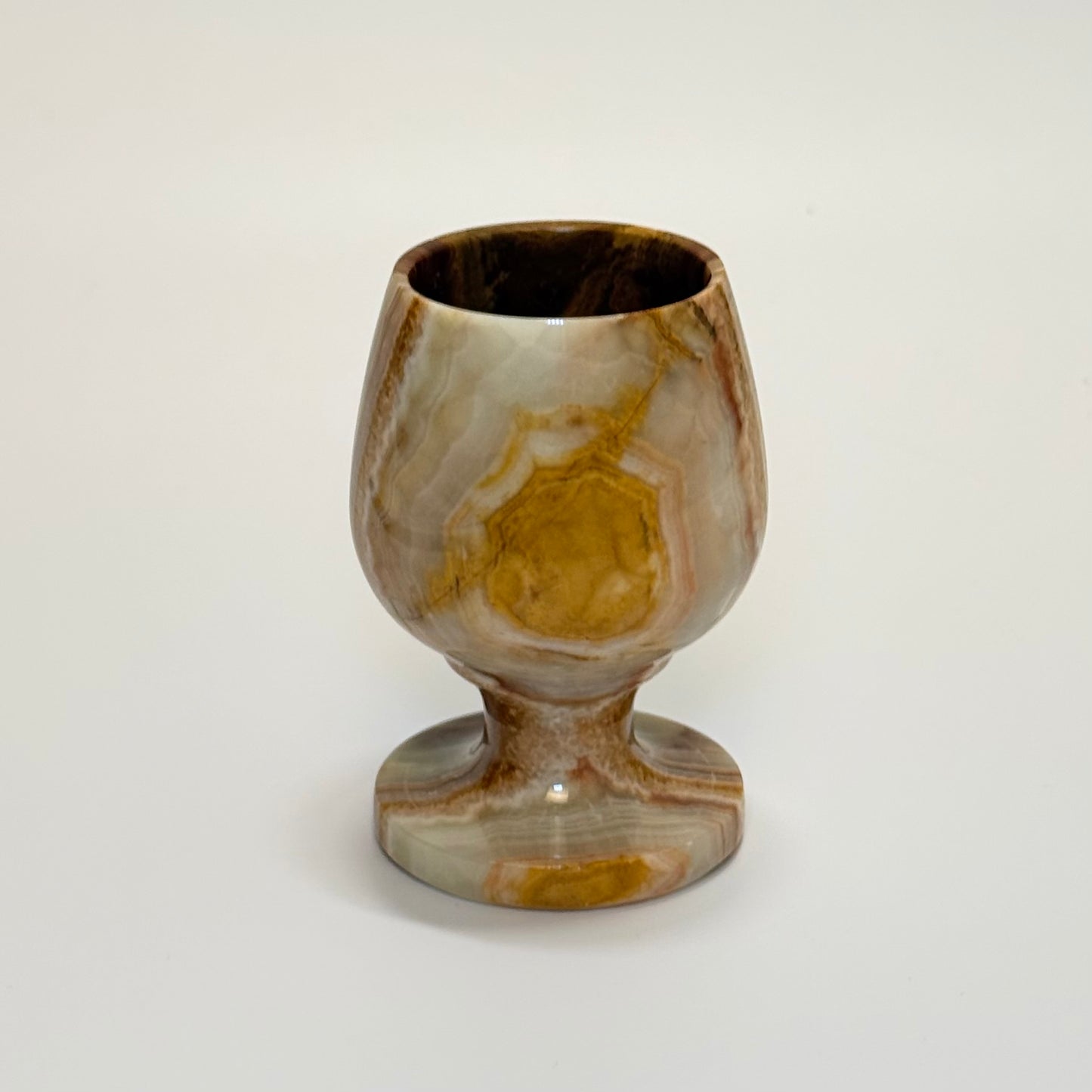 Vintage onyx glass in polished natural stone – midcentury