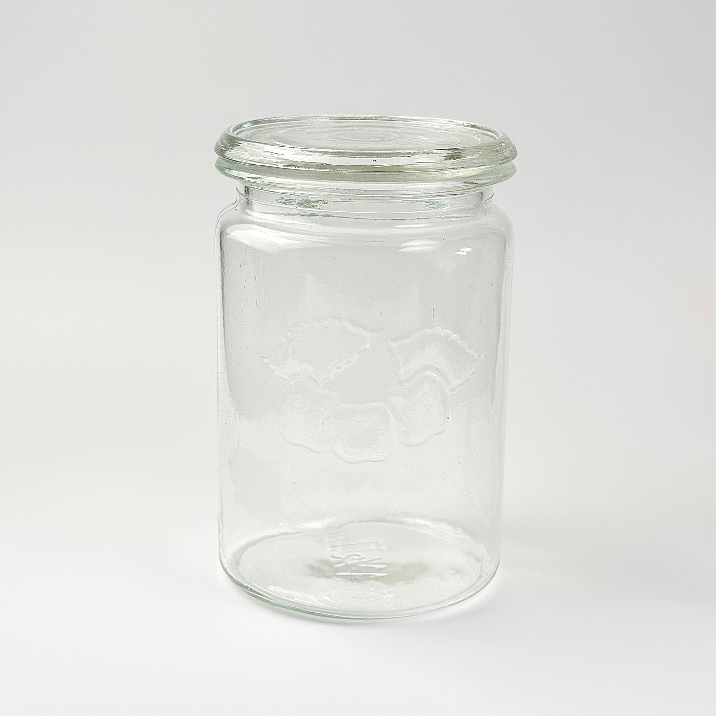 Kastrup Glasværk henkogningsglas 18,5 cm – gammelt sylteglas med glaslåg