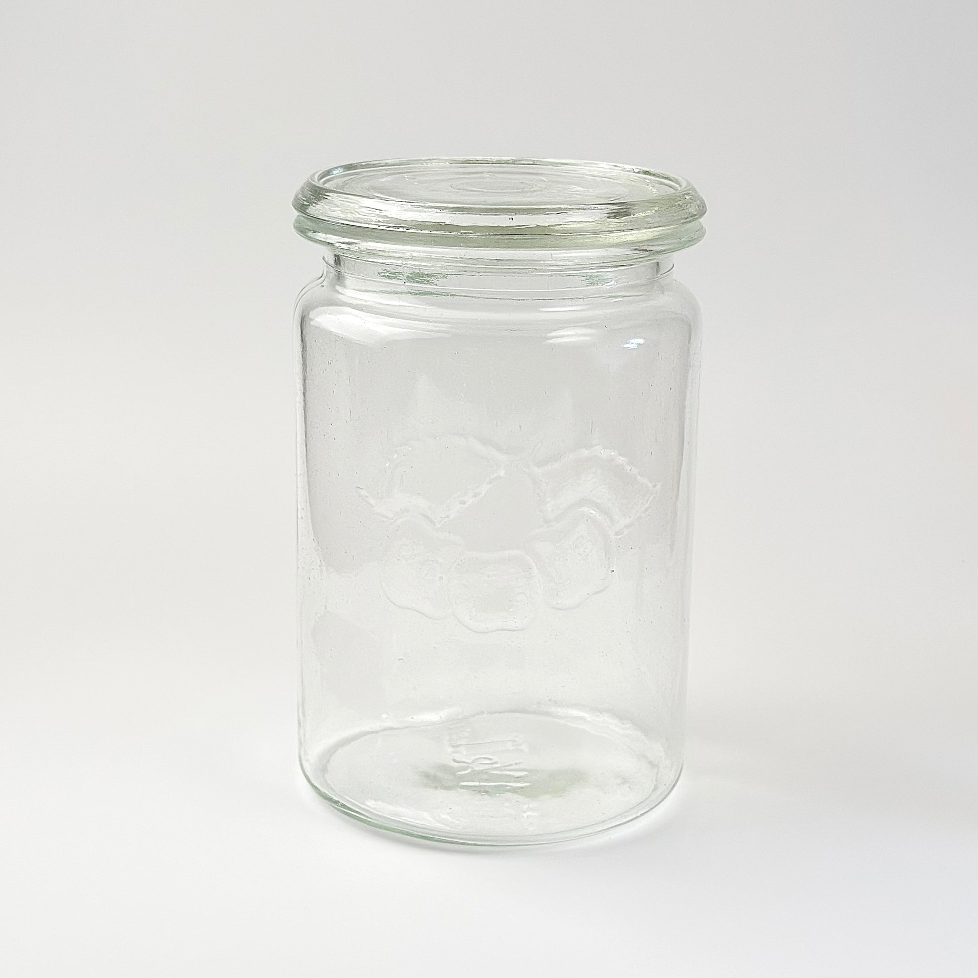 Kastrup Glasværk henkogningsglas 18,5 cm – gammelt sylteglas med glaslåg