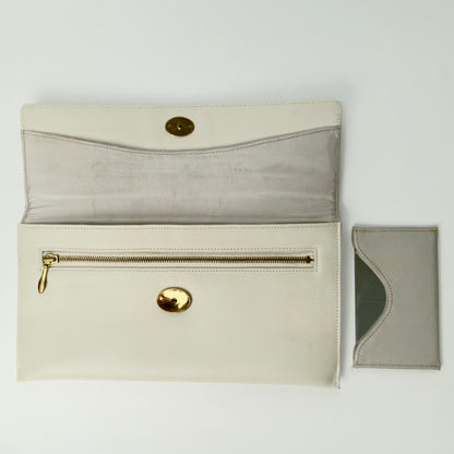 Vintage Comtesse clutch i hvidt læder