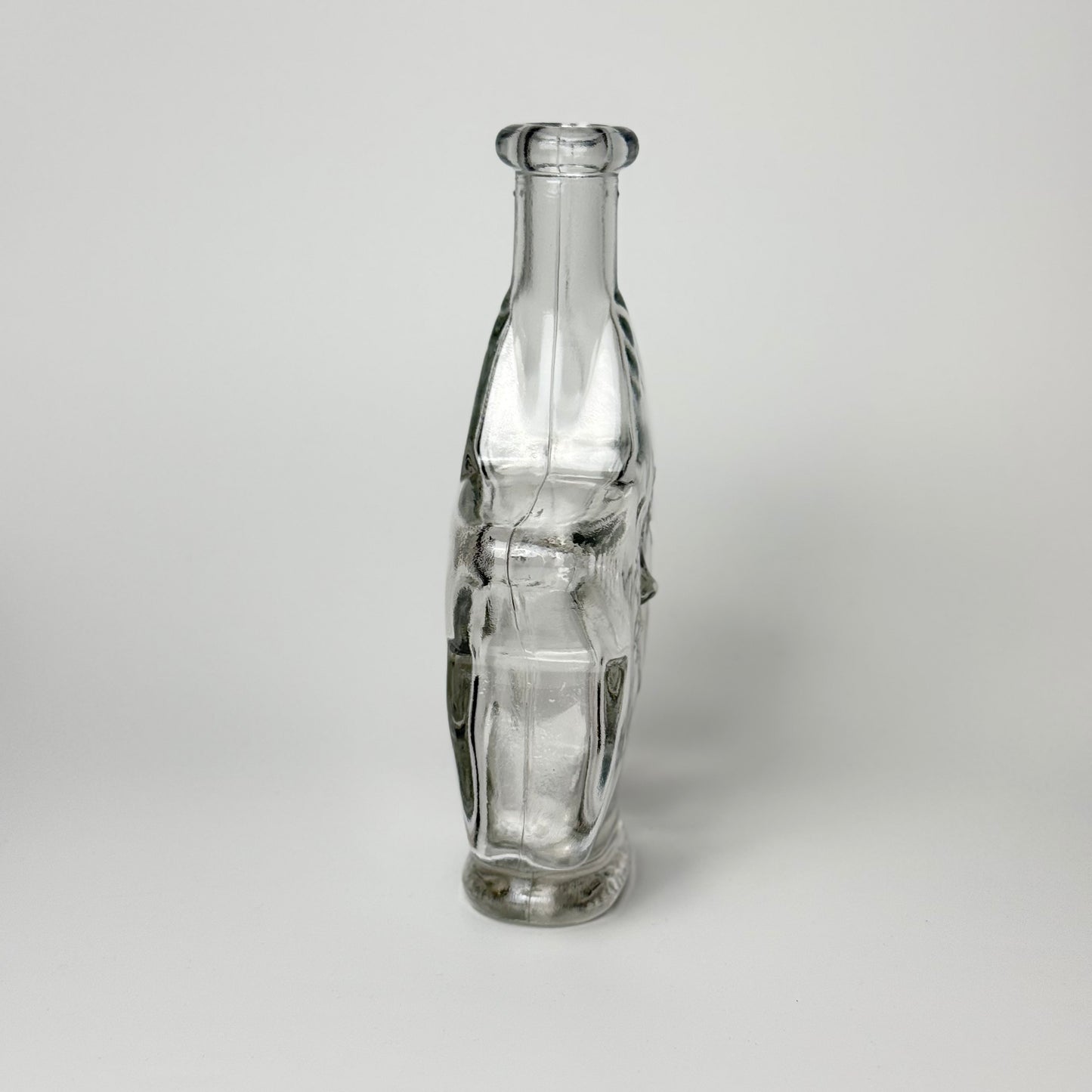 Vintage stjerne karaffel i klart glas med ansigt – 18 cm