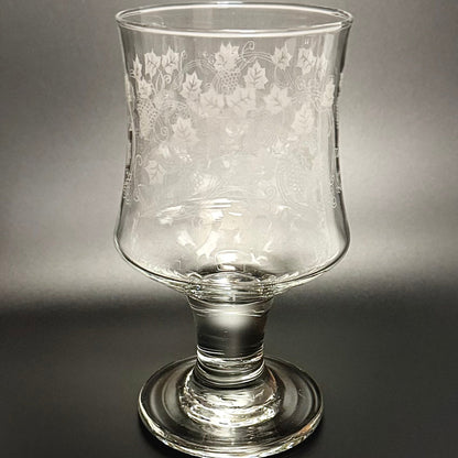 Flotte store Bacchus glas med ætset vinranke