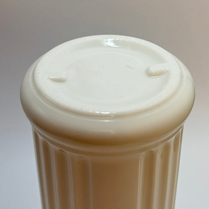 Apotekerkrukke i opalineglas med låg – vintage opbevaringskrukke – Italy præger i bund