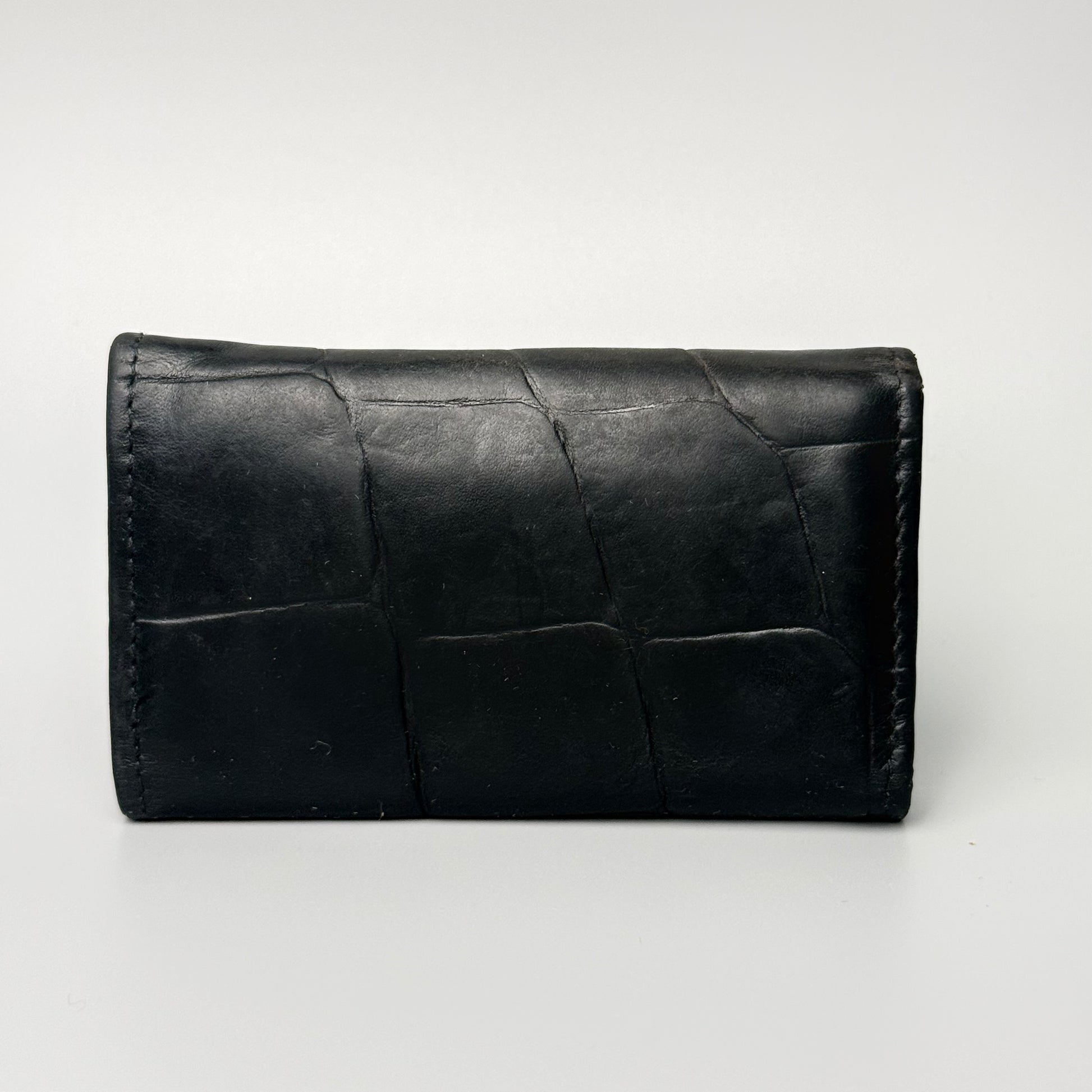 Mulberry nøgleetui i sort læder med Patchwork Croc-prægningerne
