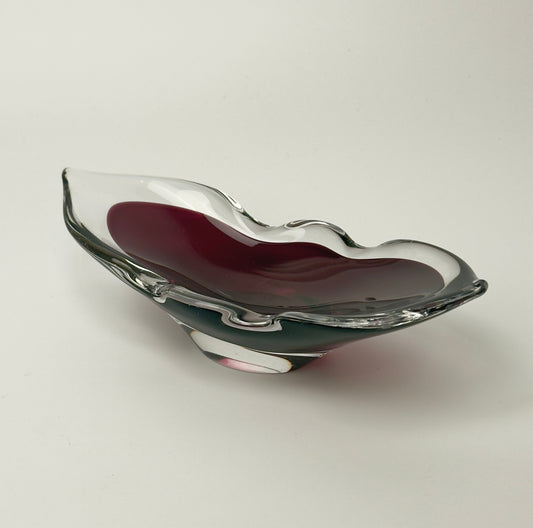 Åfors kunstglas skål model 1739 “Lila” svensk glasdesign 1960-70’erne