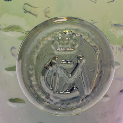 Reijmyre, Hertig Carl, beer glass, Swedish glass, vintage glass, mid century, Scandinavian design, hand blown glass, textured glass, green glass