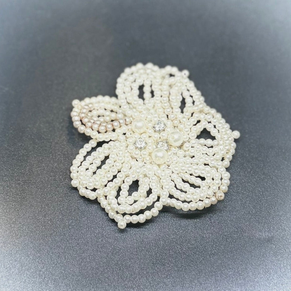 Vintage perlebroderet hårsmykke med rhinsten