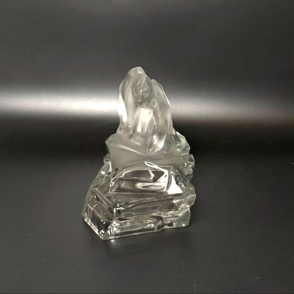 Karel Zentner art deco glaskunst med isbjørn – Libochovice glas ca. 1935