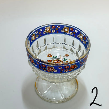 VARIANT 2 -  Italiensk champagne/dessertskål på fod i emaljemalet glas – 1960’erne