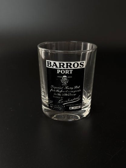 Vintage portvinsglas med tryk – lo, Barros, Cockburn’s m.fl.