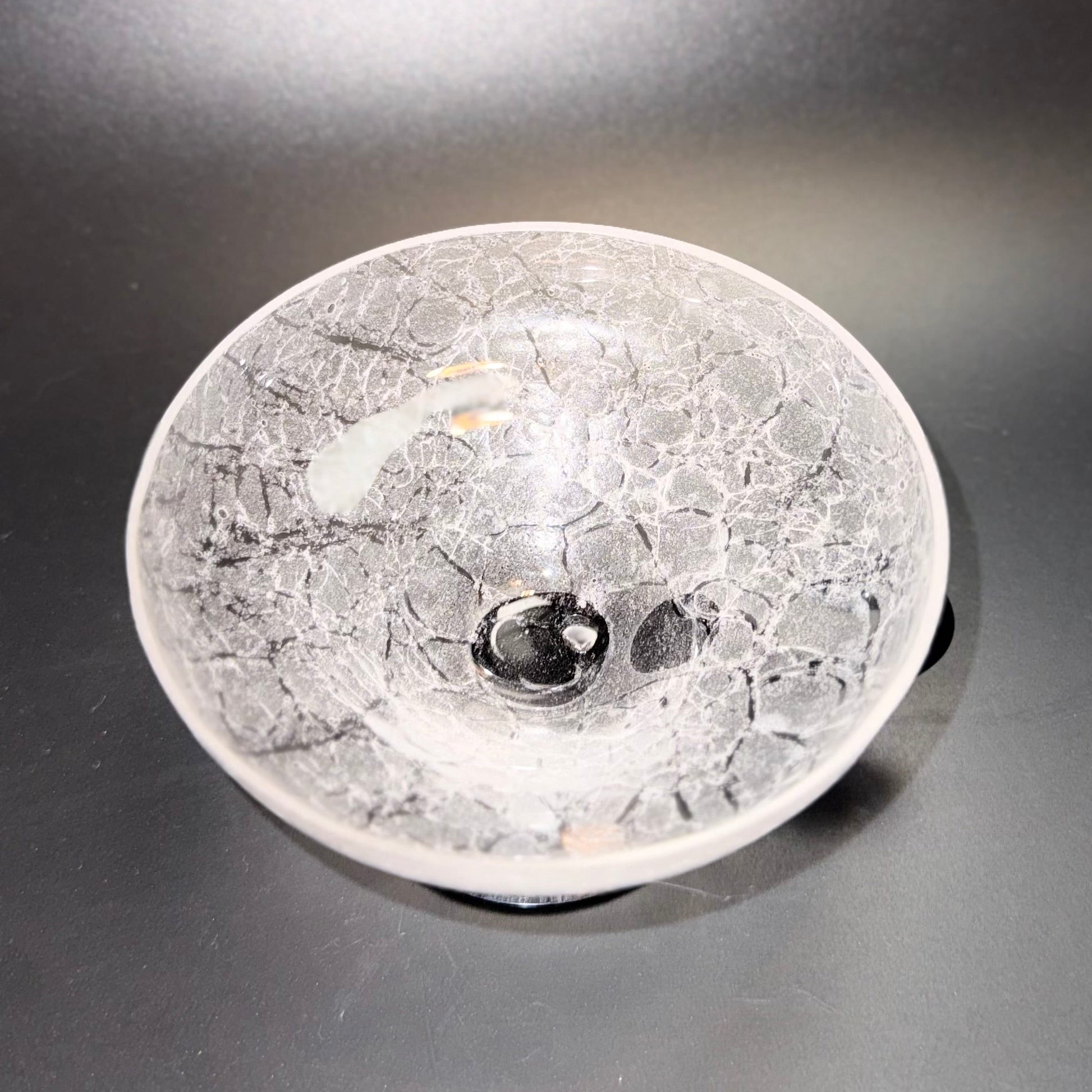 Svensk krakelé coupe-/dessertglas, attribueret til Johansfors eller Åfors glasbruk