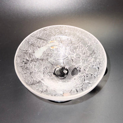 Svensk krakelé coupe-/dessertglas, attribueret til Johansfors eller Åfors glasbruk