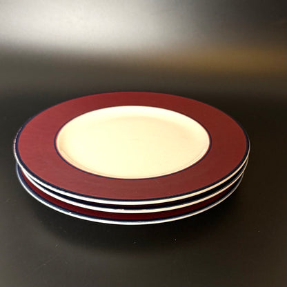Pagnossin ironstone frokosttallerken aubergine/marineblå kant, Treviso Italien 