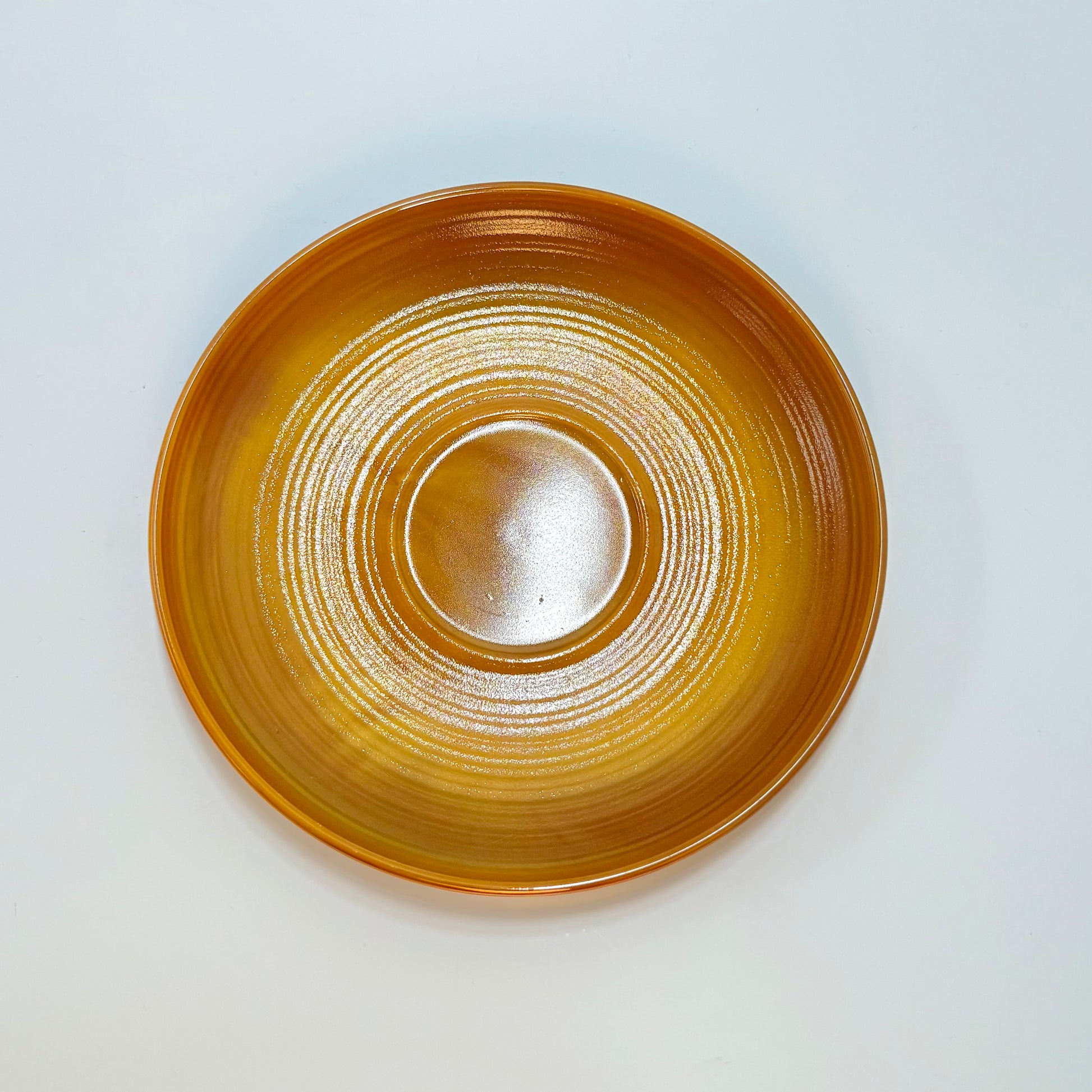 Arcopal France kop med underkop – brun/amber – fransk vintage glas