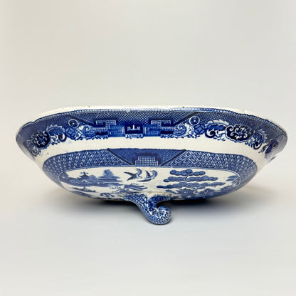 Antik J&MP Bell & Co. Blue and Willow terrin med låg