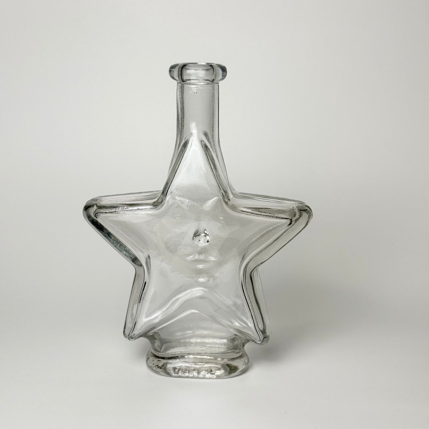 Vintage stjerne karaffel i klart glas med ansigt – 18 cm