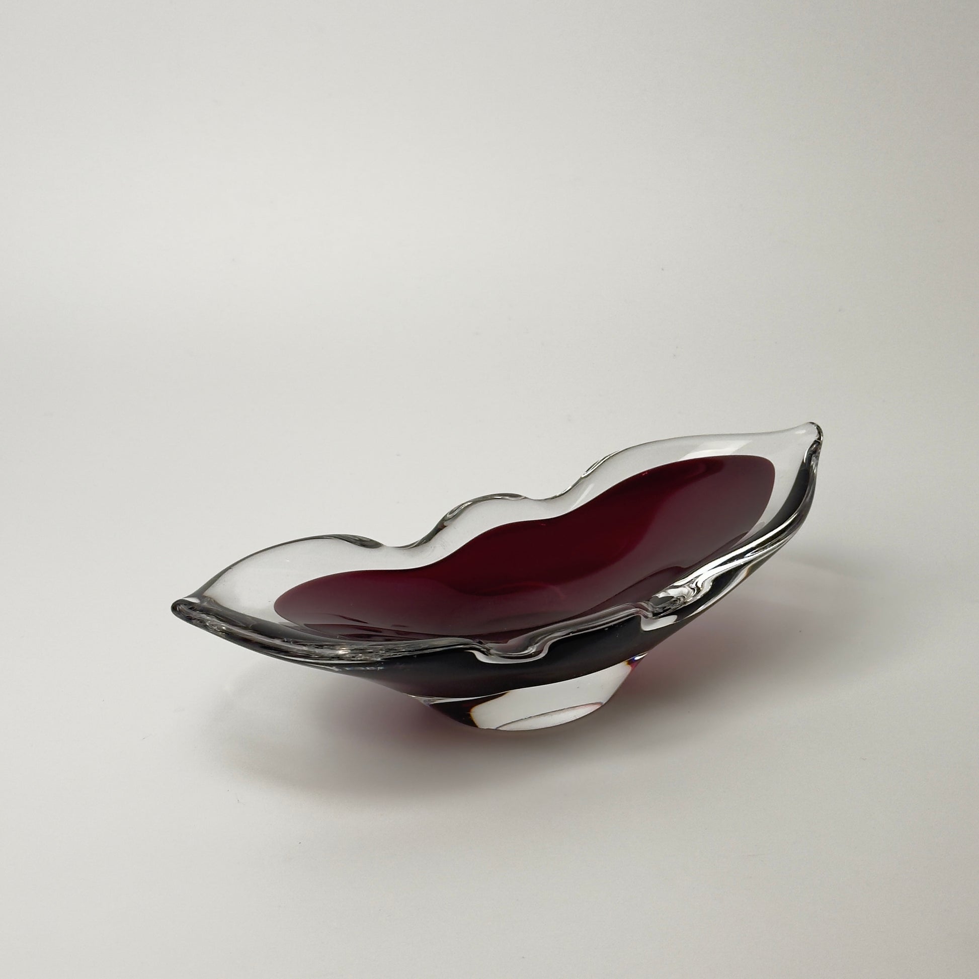 Åfors kunstglas skål model 1739 “Lila” svensk glasdesign 1960-70’erne