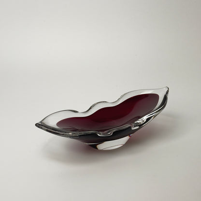 Åfors kunstglas skål model 1739 “Lila” svensk glasdesign 1960-70’erne