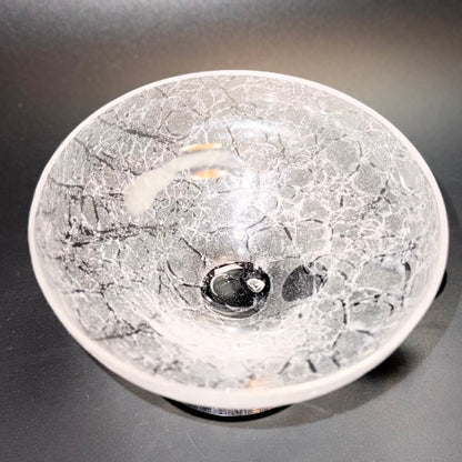 Svensk krakelé coupe-/dessertglas, attribueret til Johansfors eller Åfors glasbruk