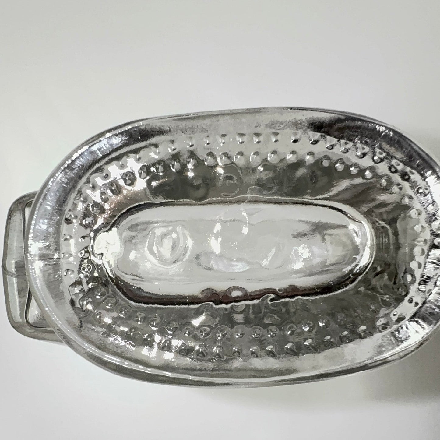 Vintage stjerne karaffel i klart glas med ansigt – 18 cm