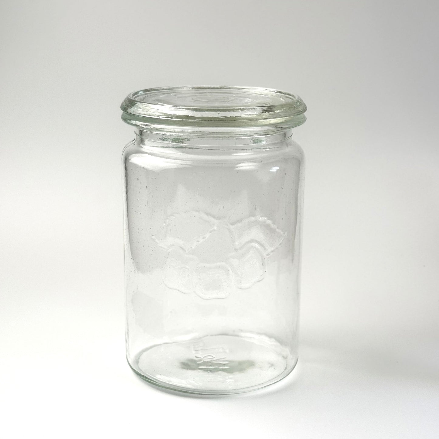 Kastrup Glasværk henkogningsglas 18,5 cm – gammelt sylteglas med glaslåg