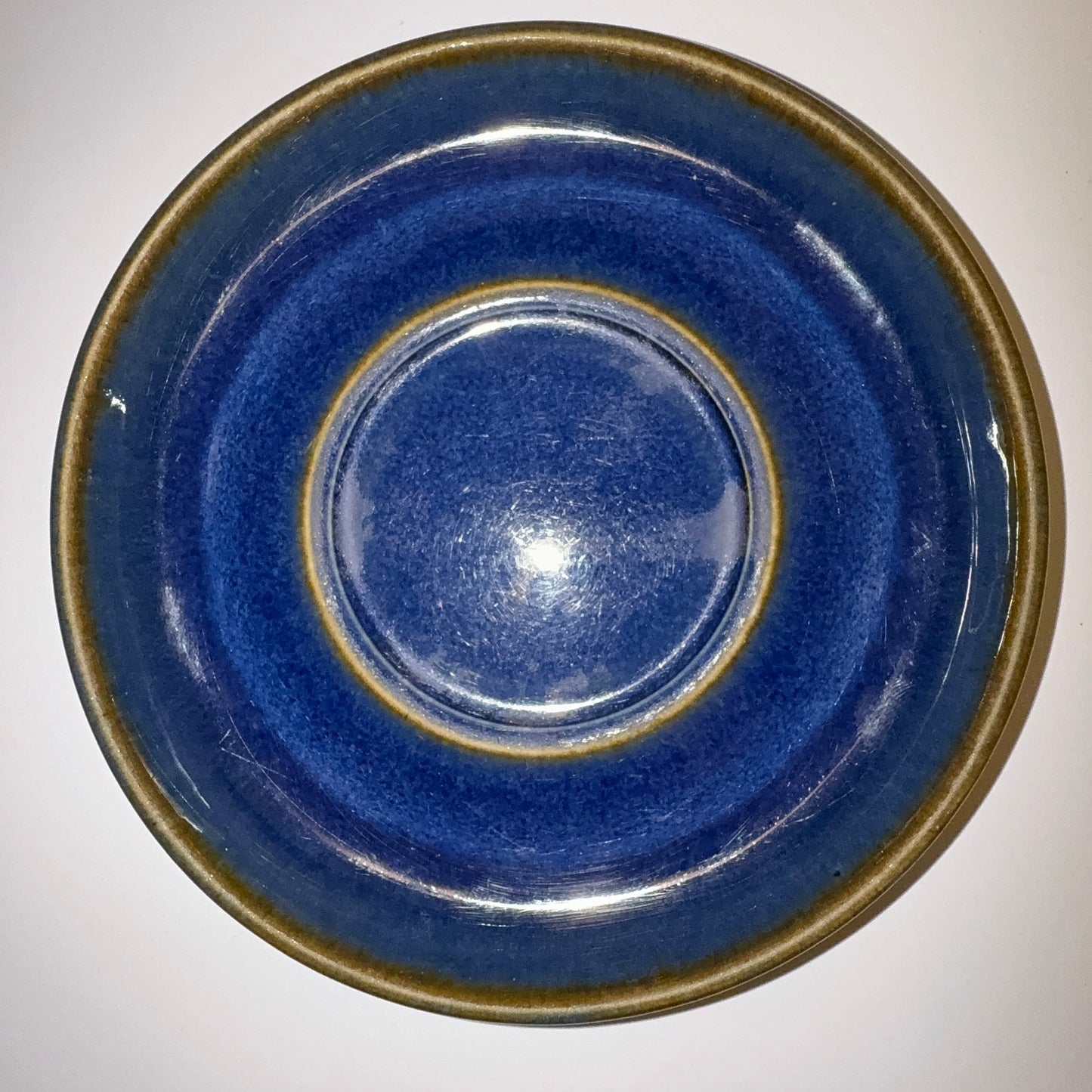 Søholm Blå Granit kop og underkop i blåbrunt stentøj