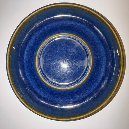 Søholm Blå Granit kop og underkop i blåbrunt stentøj