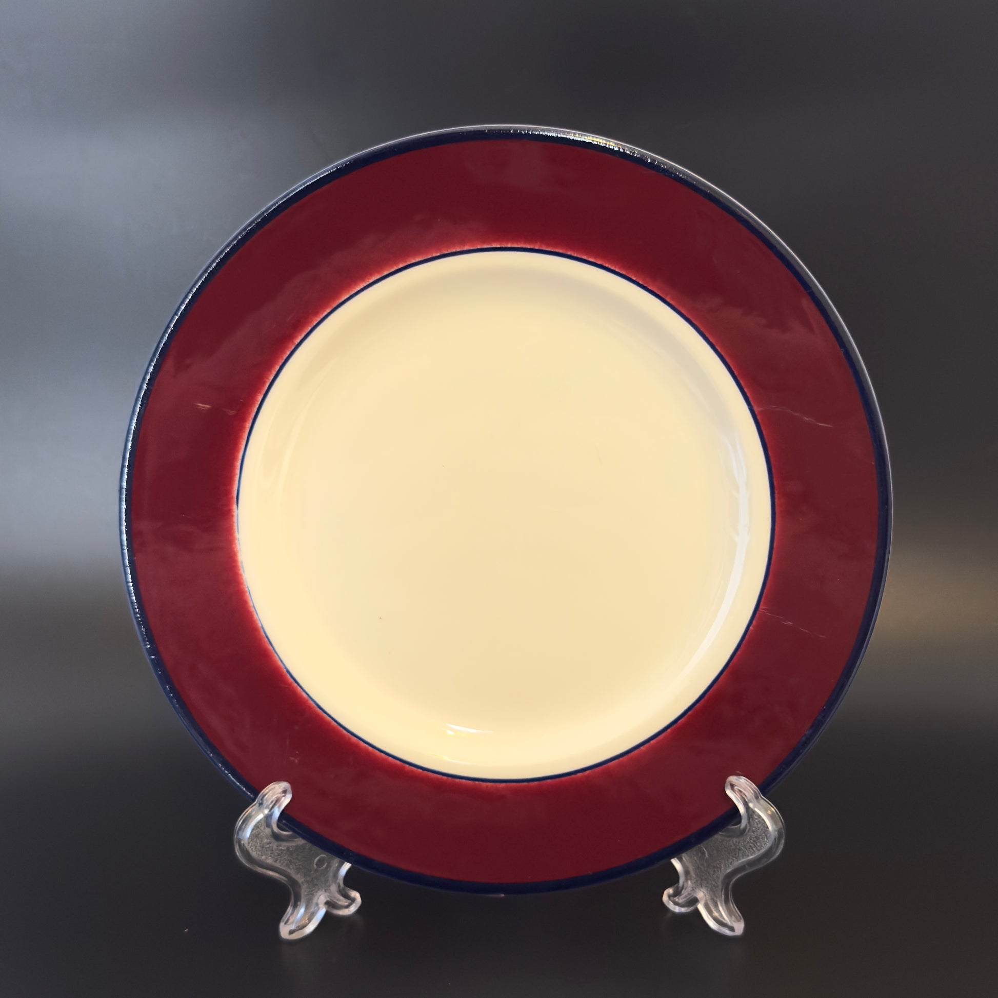 Pagnossin ironstone frokosttallerken aubergine/blå kant, Treviso Italien