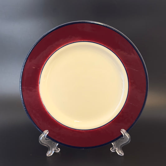 Pagnossin ironstone frokosttallerken aubergine/blå kant, Treviso Italien