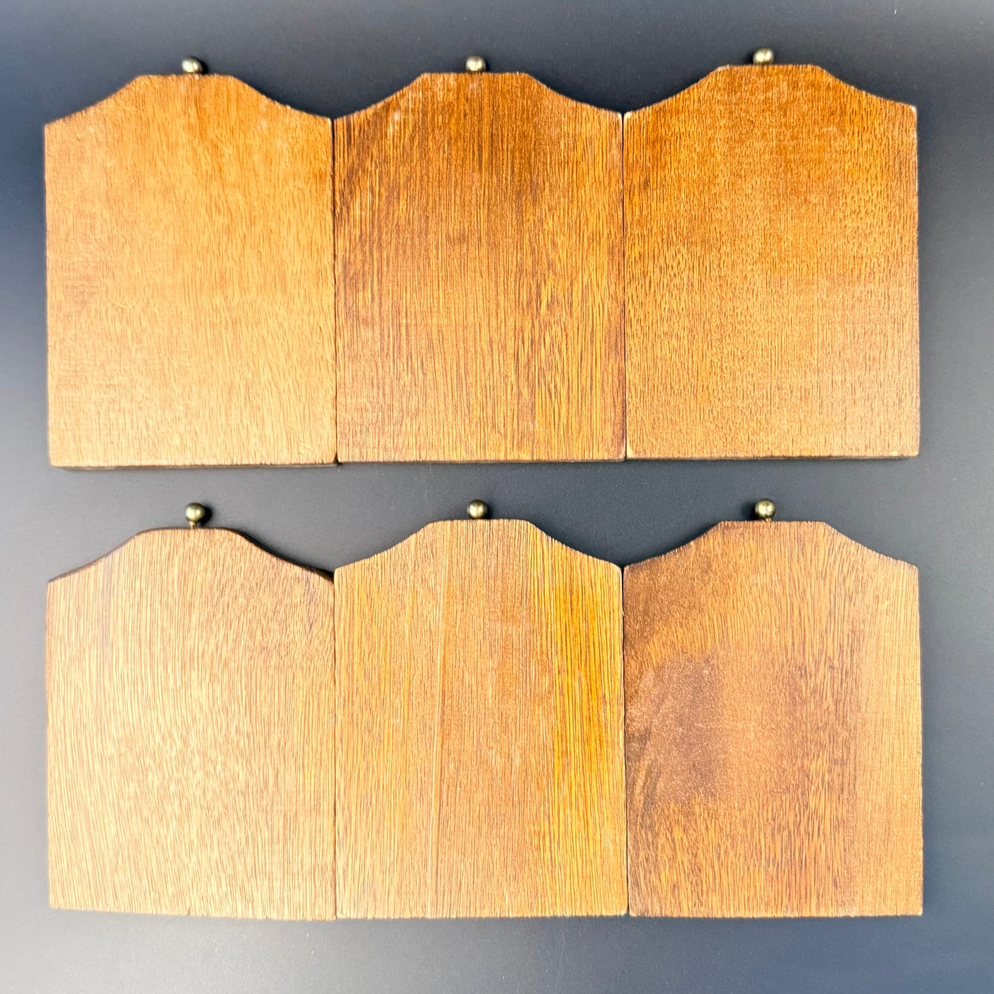 Vintage bordskåner sæt i træ – kaminur design med kork underlag, 1960-1970'erne