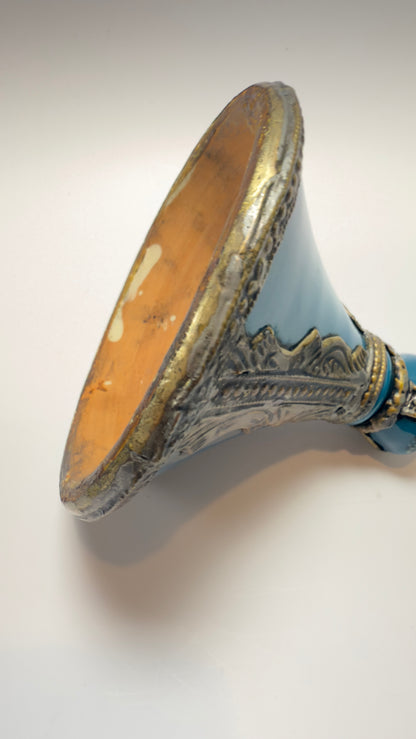 Unikt marokkansk dekorationssæt med glasflakon, miniature tajine og tekande